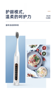 IPX7 Rechargeable Ultrasonic Toothbrush Ultrasonic Tooth Cleaner 0.2kg