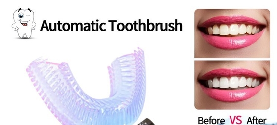 Food Grade Silicone ABS Ultrasonic Tooth Cleaner IPX7 360 U Shaped Toothbrush