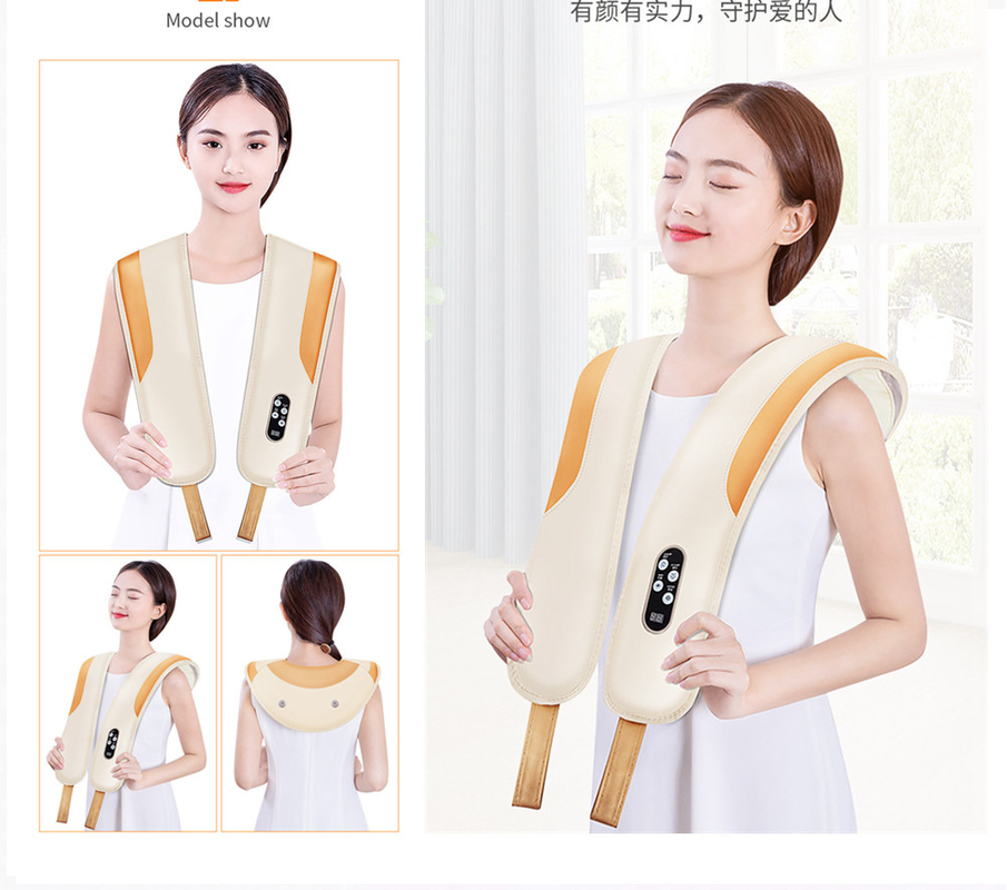 15 Minutes Microfiber Leather And 3D Mesh Neck Shoulder Massage Belt